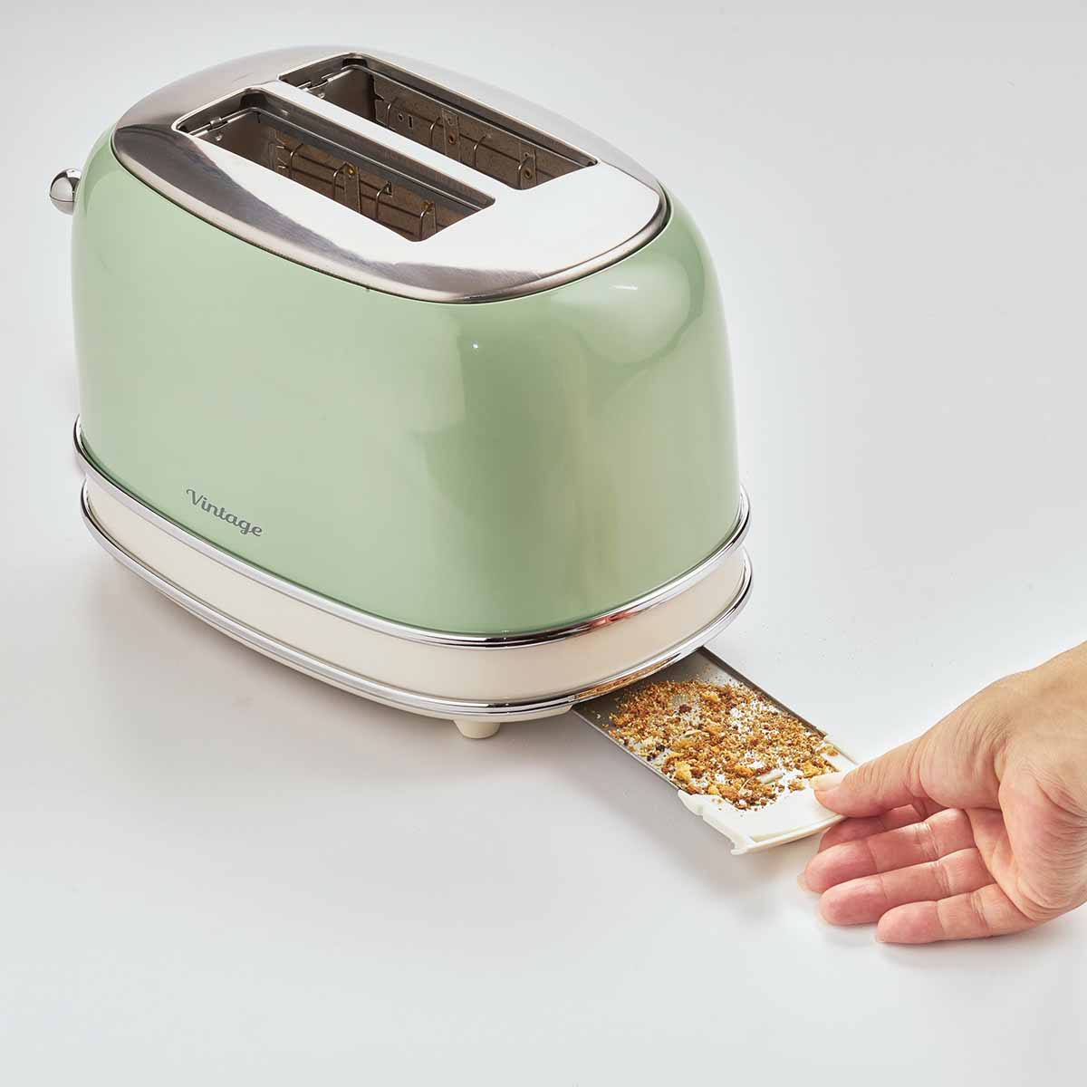 Torradeira Elétrica Ariete 155 Vintage Verde p/ 2 Fatias , 6 Níveis de Tostagem, 750W - Imagem 2