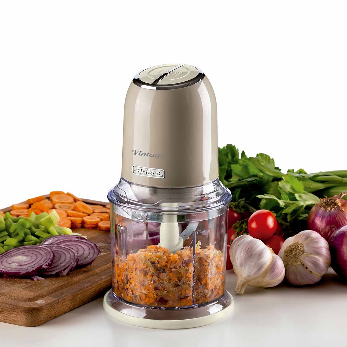 Triturador de Alimentos Ariete 438 Vintage Bege 2 Velocidades - Imagem 5