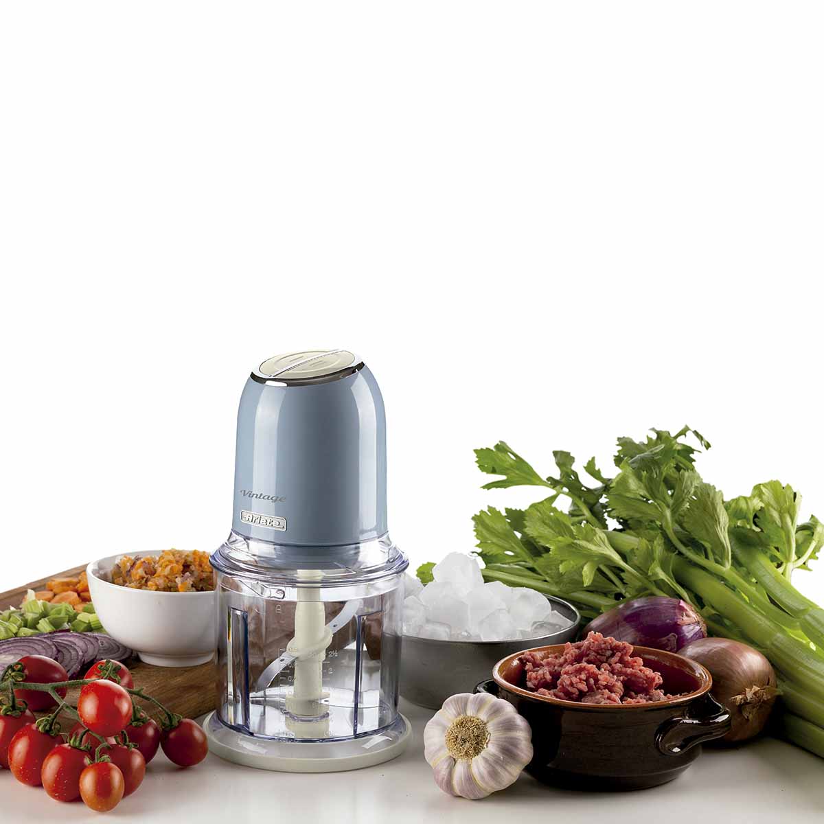 Triturador de Alimentos Ariete 438 Vintage Azul 2 Velocidades - Imagem 6