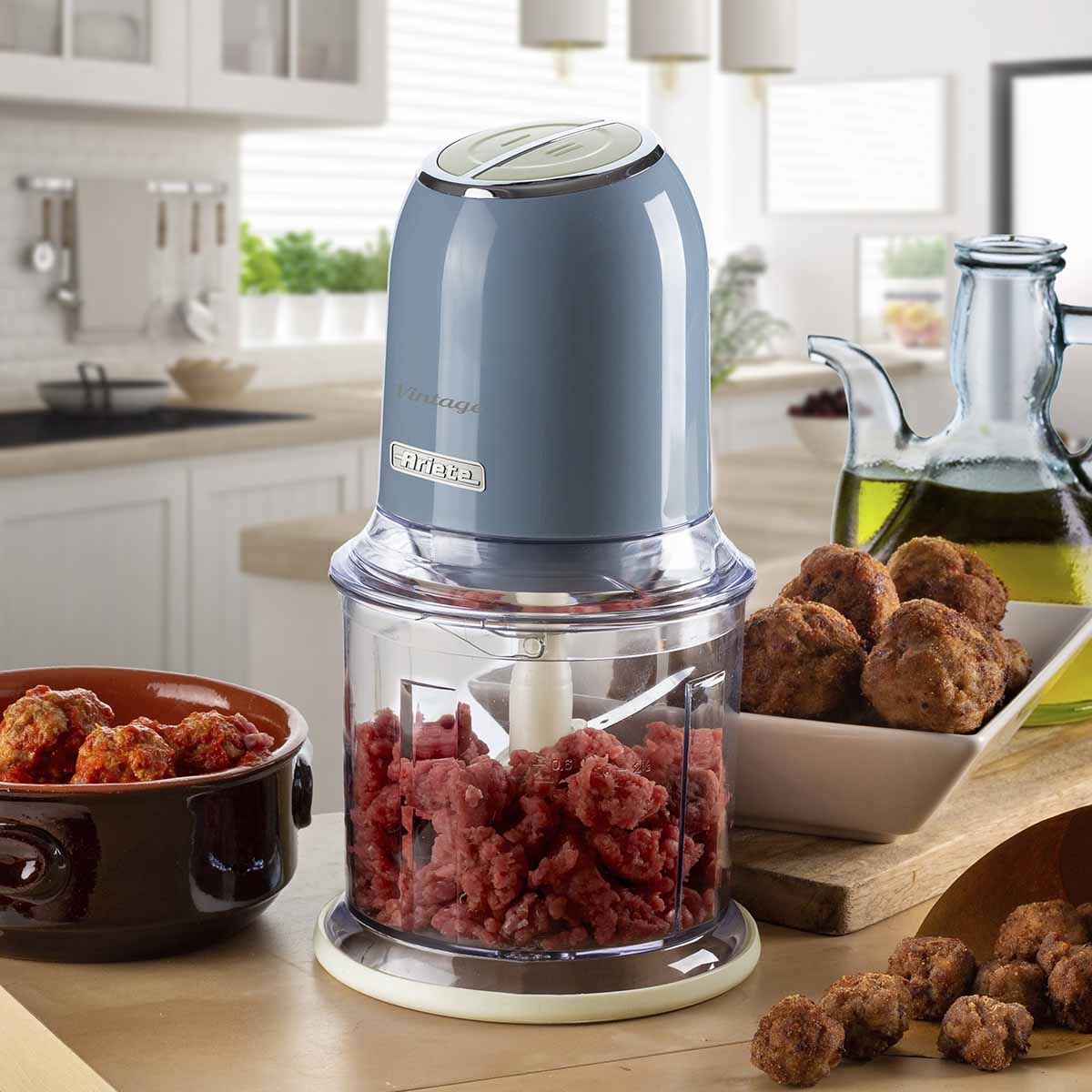 Triturador de Alimentos Ariete 438 Vintage Azul 2 Velocidades - Imagem 8