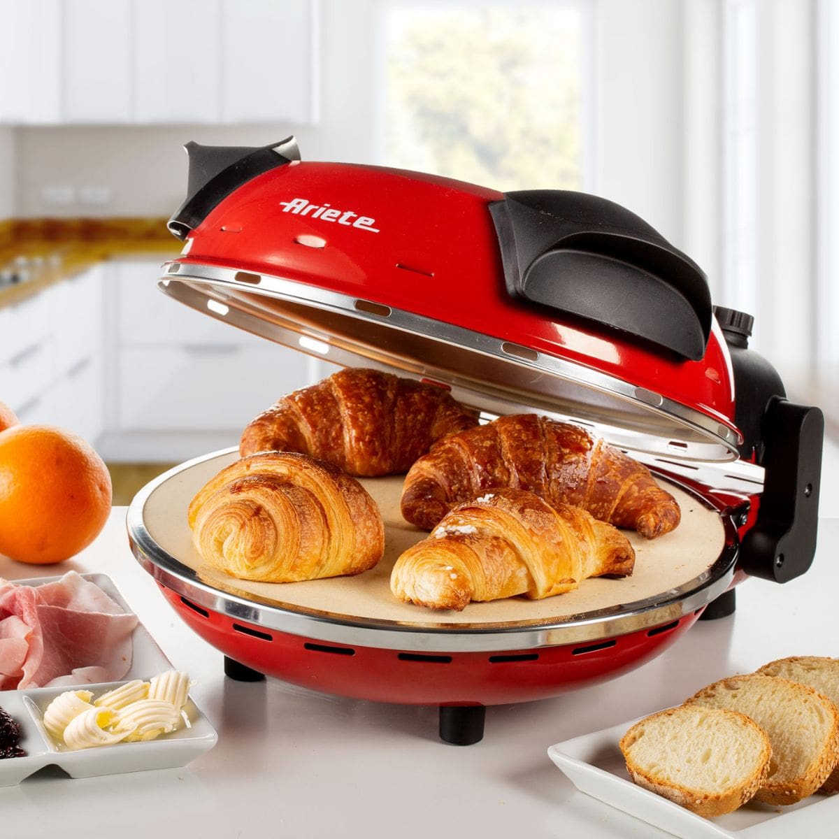 Forno de Pizza Elétrico Ariete 909 c/ pedra refratária 1200W 400ºC Vermelho - Imagem 7